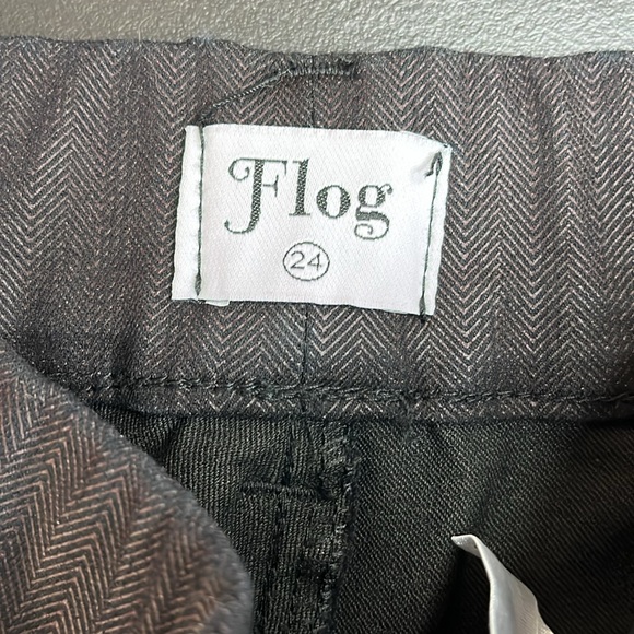 Bevy Flog Dafna Black Herringbone Skinny Pants - Picture 5 of 7